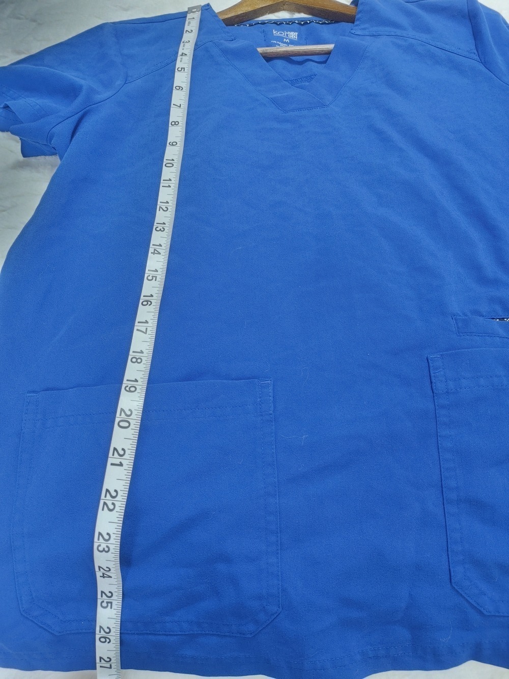 Koi Next Gen Cotton/Poly/Spandex Women's Royal Blue V-Neck Scrub Top M - Picture 8 of 9